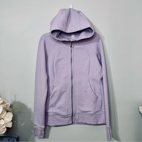 Lululemon Scuba Full Zip Hoodie Jacket Purple Lilac Ether Size 14 NWT - Picture 10 of 10